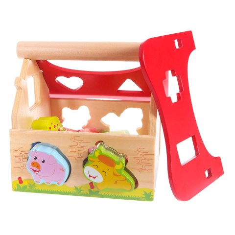 Drewniany domek, farma sorter z klockami ECOTOYS Drewniany domek, farma sorter z klockami ECOTOYS