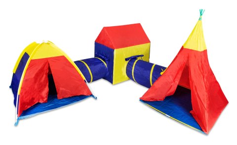 Zestaw namiotów dla dzieci 5w1 domek + tunele Iplay Zestaw namiotów dla dzieci 5w1 domek + tunele Iplay