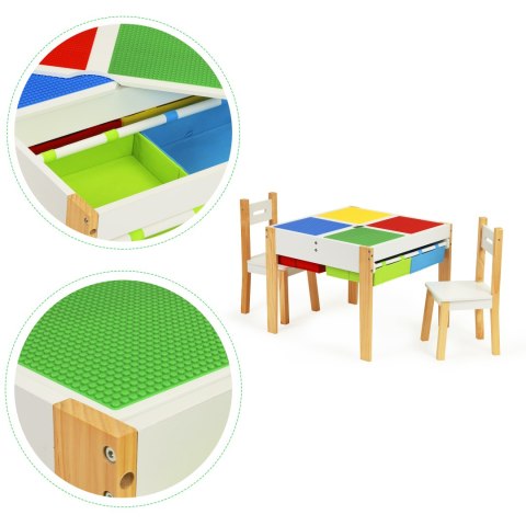 Drewniane meble dla dzieci zestaw stół +2 krzesła ECOTOYS Drewniane meble dla dzieci zestaw stół +2 krzesła ECOTOYS