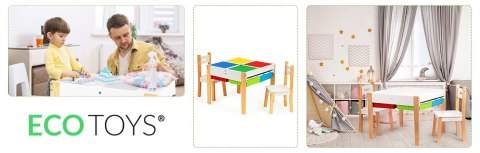 Drewniane meble dla dzieci zestaw stół +2 krzesła ECOTOYS Drewniane meble dla dzieci zestaw stół +2 krzesła ECOTOYS