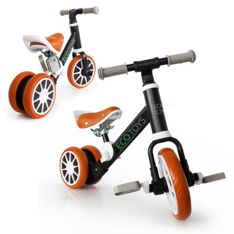 Rower rowerek biegowy jeździk z pedałami 2w1 czarny ECOTOYS Rower rowerek biegowy jeździk z pedałami 2w1 czarny ECOTOYS