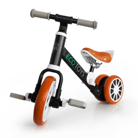 Rower rowerek biegowy jeździk z pedałami 2w1 czarny ECOTOYS Rower rowerek biegowy jeździk z pedałami 2w1 czarny ECOTOYS