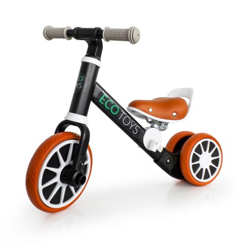 Rower rowerek biegowy jeździk z pedałami 2w1 czarny ECOTOYS Rower rowerek biegowy jeździk z pedałami 2w1 czarny ECOTOYS