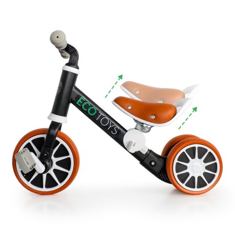 Rower rowerek biegowy jeździk z pedałami 2w1 czarny ECOTOYS Rower rowerek biegowy jeździk z pedałami 2w1 czarny ECOTOYS