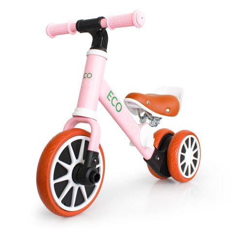 Rower rowerek trójkołowy biegowy z pedałami 2w1 Różowy ECOTOYS Rower rowerek trójkołowy biegowy z pedałami 2w1 Różowy ECOTOYS