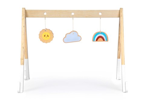 Stojak gimnastyczny edukacyjny drewniany + zabawki ECOTOYS Stojak gimnastyczny edukacyjny drewniany + zabawki ECOTOYS