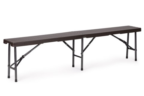 Zestaw cateringowy stół bankietowy 180cm 2 ławki ratan brąz ModernHome Zestaw cateringowy stół bankietowy 180cm 2 ławki ratan brąz ModernHome