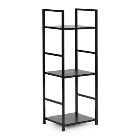 Regał drewniany nowoczesny metalowa rama LOFT 3 półki czarny Regał drewniany nowoczesny metalowa rama LOFT 3 półki czarny