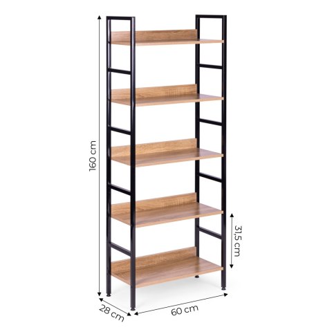 Reał loftowy wysoki 5 półek metal MDF ModernHome Reał loftowy wysoki 5 półek metal MDF ModernHome
