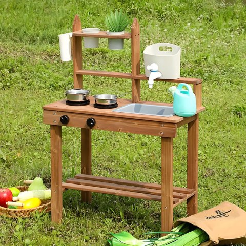 Kuchnia błotna dla dzieci outdoor z drewna jodłowego ECOTOYS Kuchnia błotna dla dzieci outdoor z drewna jodłowego ECOTOYS