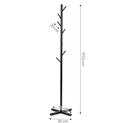 Stojący wieszak na ubrania prosty metalowy 7 haczyków 177 cm ModernHome Stojący wieszak na ubrania prosty metalowy 7 haczyków 177 cm ModernHome