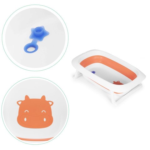 Wanienka dla dzieci wanna pomarańczowa składana z odpływem 81 cm - Krówka ECOTOYS Wanienka dla dzieci wanna pomarańczowa składana z odpływem 81 cm - Krówka ECOTOYS