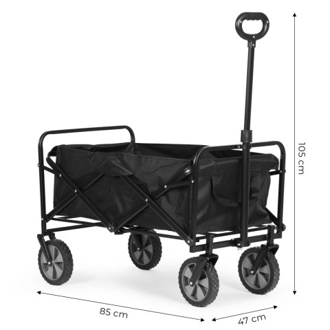 Wózek transportowy składany duży wózek ogrodowy plażowy czarny ModernHome Wózek transportowy składany duży wózek ogrodowy plażowy czarny ModernHome