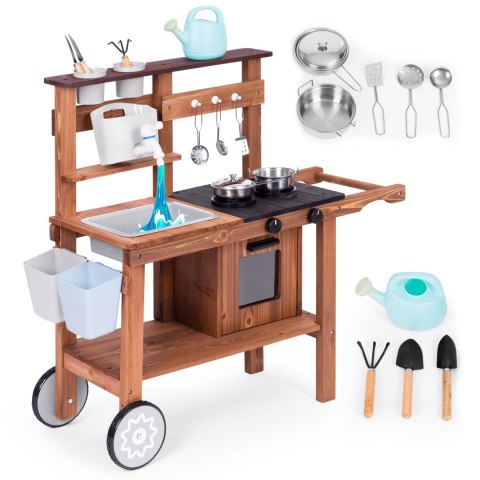 Kuchnia błotna outdoor dla dzieci z akcesroiami drewno jodłowe ECOTOYS Kuchnia błotna outdoor dla dzieci z akcesroiami drewno jodłowe ECOTOYS
