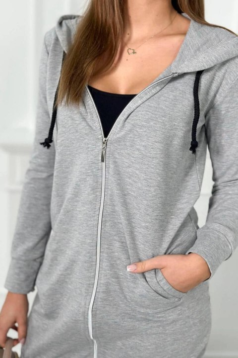 Bluza sukienkowa z kapturem szary melanż Bluza sukienkowa z kapturem szary melanż
