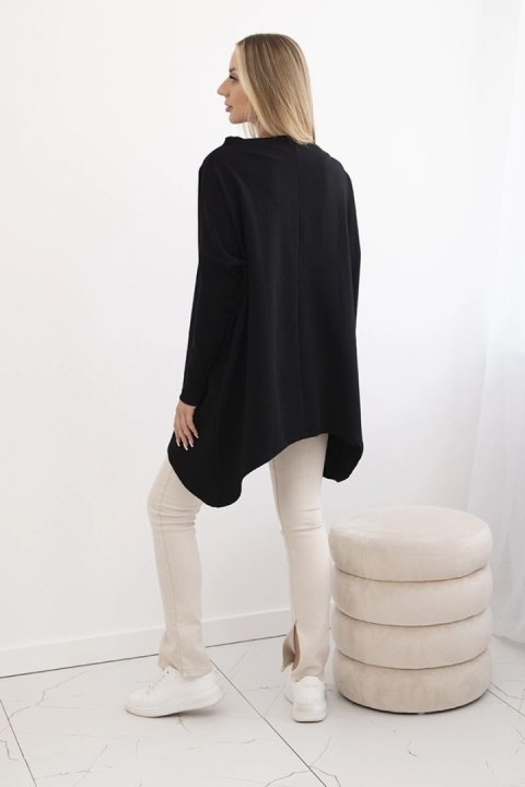 Bluza oversize z asymetrycznymi bokami czarna Bluza oversize z asymetrycznymi bokami czarna