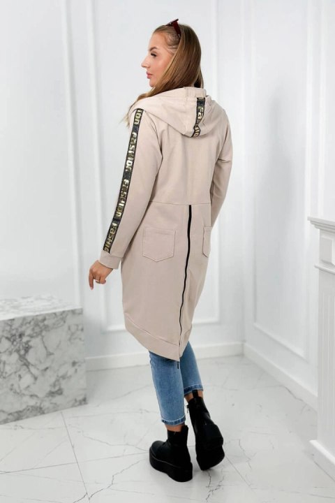 Bluza z suwakiem z tyłu beżowa Bluza z suwakiem z tyłu beżowa