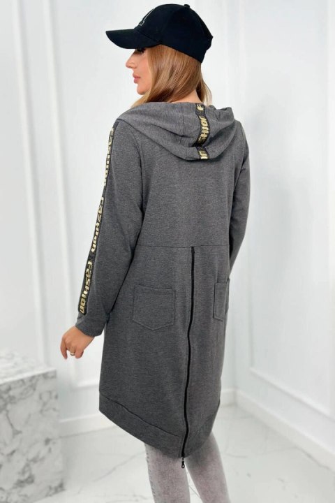 Bluza z suwakiem z tyłu grafit melanż Bluza z suwakiem z tyłu grafit melanż