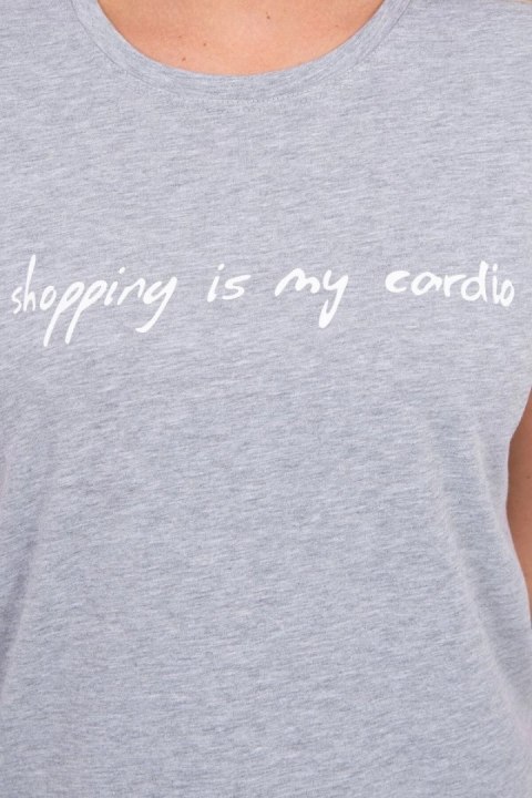 Bluzka Shopping is my cardio szara Bluzka Shopping is my cardio szara