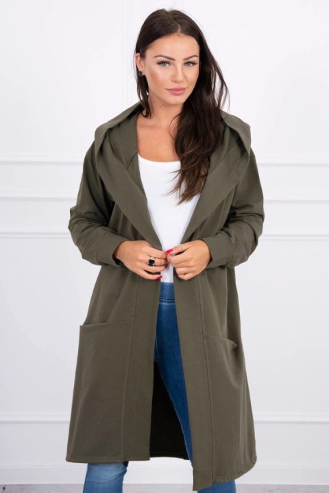 Narzutka z kapturem oversize khaki Narzutka z kapturem oversize khaki
