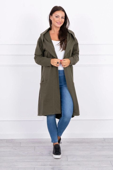 Narzutka z kapturem oversize khaki Narzutka z kapturem oversize khaki