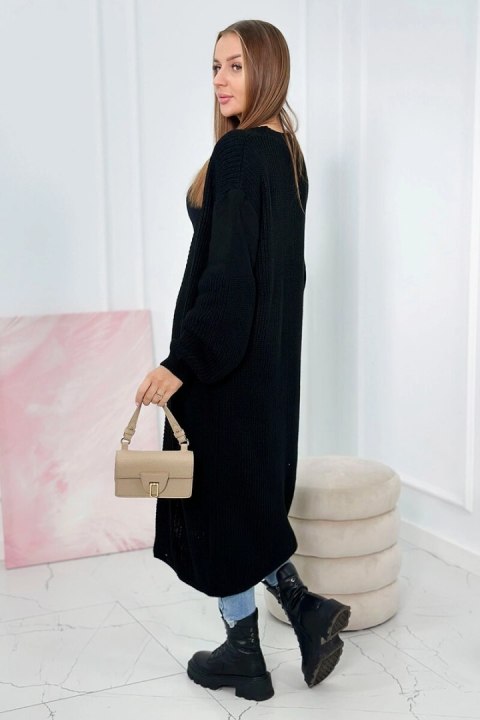 Sweter długi kardigan czarny Sweter długi kardigan czarny