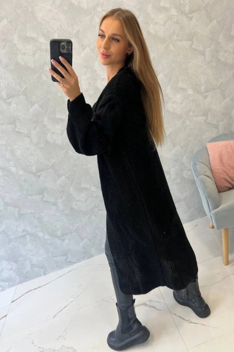 Sweter długi kardigan czarny Sweter długi kardigan czarny