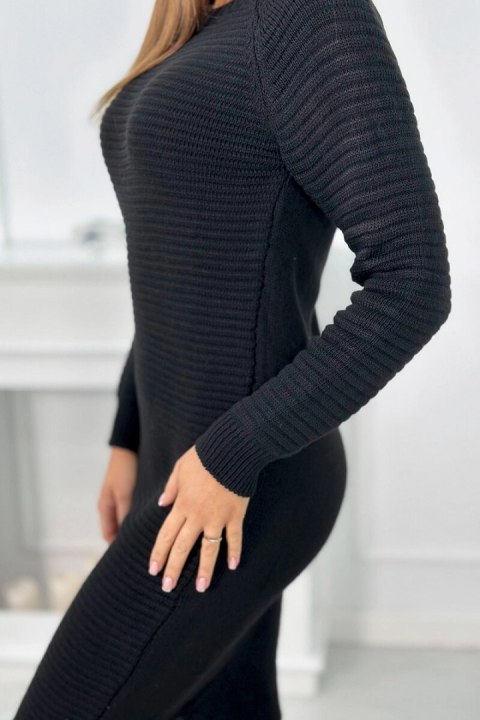 Sweter Sukienka w prążek czarna Sweter Sukienka w prążek czarna