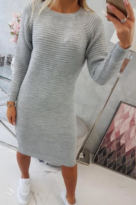 Sweter Sukienka w prążek szara Sweter Sukienka w prążek szara