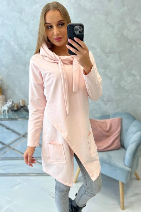 Tunika z kopertowym przodem Oversize ciemny pudrowy róż Tunika z kopertowym przodem Oversize ciemny pudrowy róż
