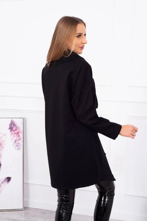 Tunika z kopertowym przodem Oversize czarna Tunika z kopertowym przodem Oversize czarna