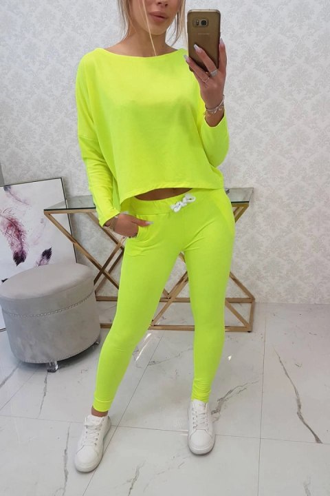 Komplet z bluzką oversize żółty neon Komplet z bluzką oversize żółty neon