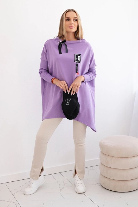 Bluza oversize z asymetrycznymi bokami fioletowa Bluza oversize z asymetrycznymi bokami fioletowa