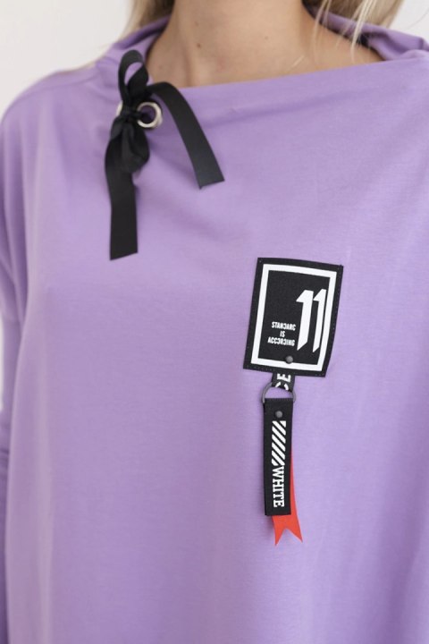 Bluza oversize z asymetrycznymi bokami fioletowa Bluza oversize z asymetrycznymi bokami fioletowa