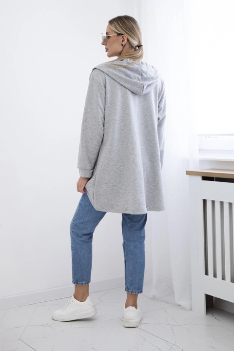 Bluza z dłuższym tyłem i kapturem szara Bluza z dłuższym tyłem i kapturem szara