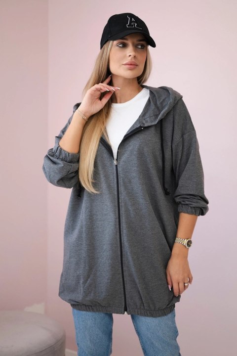 Bluza z nadrukiem "The world is yours" grafitowa Bluza z nadrukiem "The world is yours" grafitowa