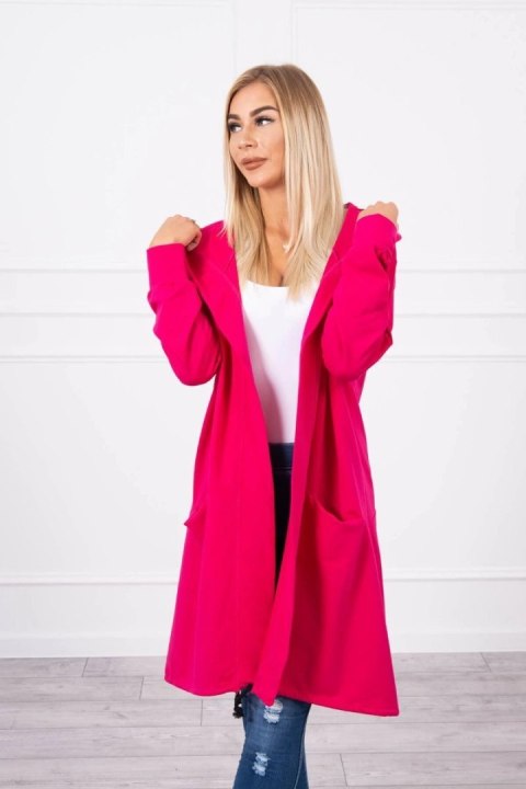 Narzutka z kapturem oversize fuksja Narzutka z kapturem oversize fuksja