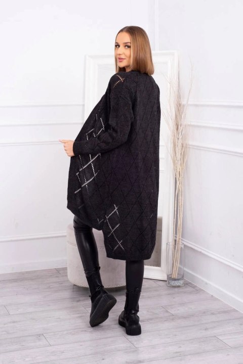 Sweter z geometrycznym wzorem grafitowy Sweter z geometrycznym wzorem grafitowy