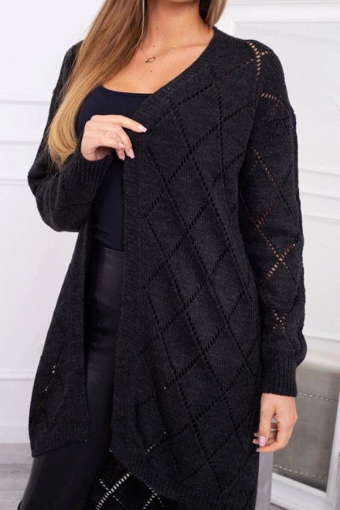 Sweter z geometrycznym wzorem grafitowy Sweter z geometrycznym wzorem grafitowy