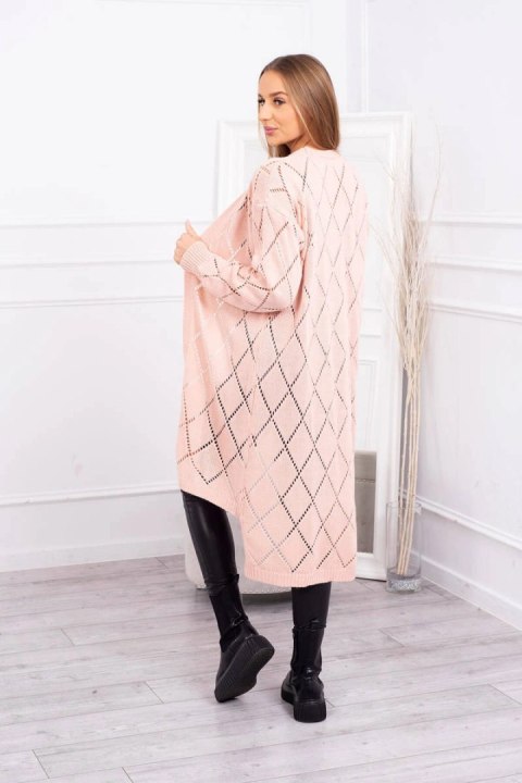 Sweter z geometrycznym wzorem pudrowy róż Sweter z geometrycznym wzorem pudrowy róż
