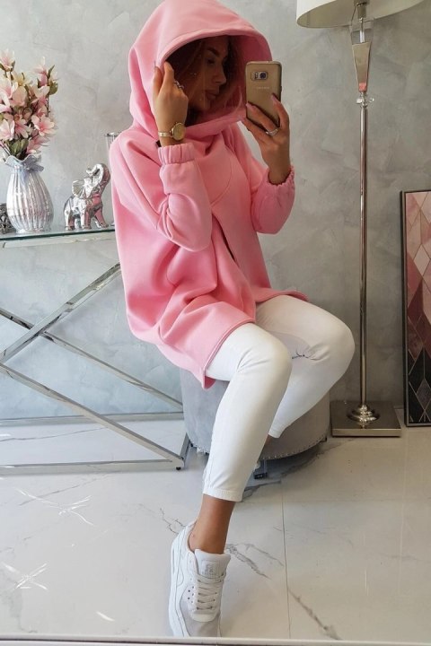 Bluza z krótkim suwakiem pudrowy róż Bluza z krótkim suwakiem pudrowy róż
