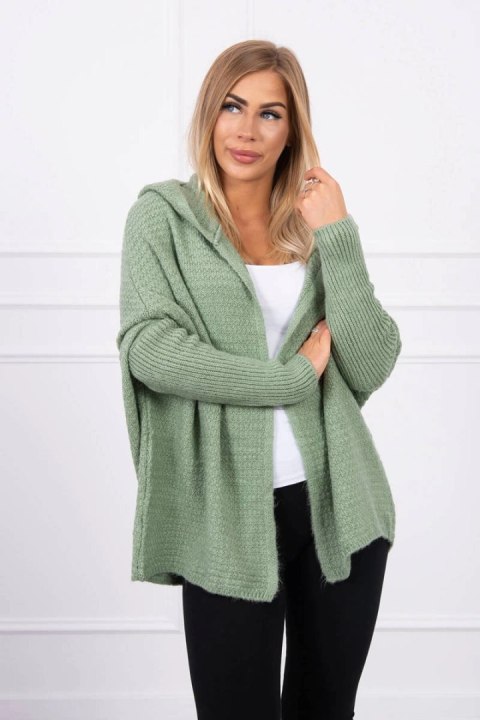 Sweter z kapturem i rękawami typu nietoperz ciemny miętowy Sweter z kapturem i rękawami typu nietoperz ciemny miętowy