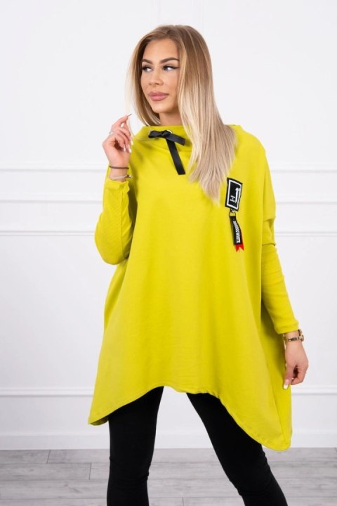Bluza oversize z asymetrycznymi bokami kiwi Bluza oversize z asymetrycznymi bokami kiwi