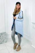 Bluza z suwakiem z tyłu błękitna