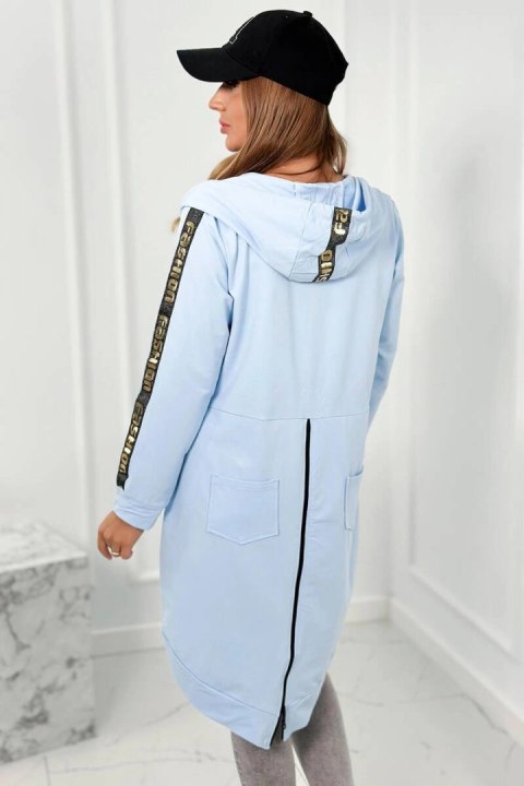Bluza z suwakiem z tyłu błękitna Bluza z suwakiem z tyłu błękitna