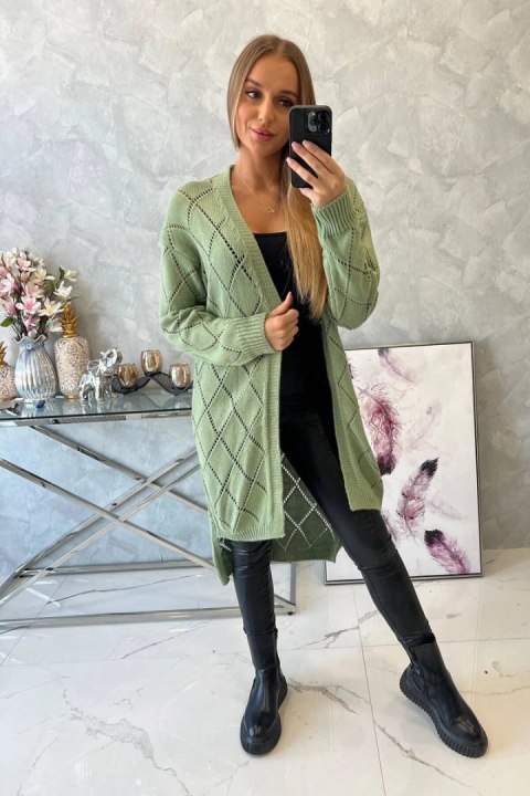 Sweter z geometrycznym wzorem ciemny miętowy Sweter z geometrycznym wzorem ciemny miętowy