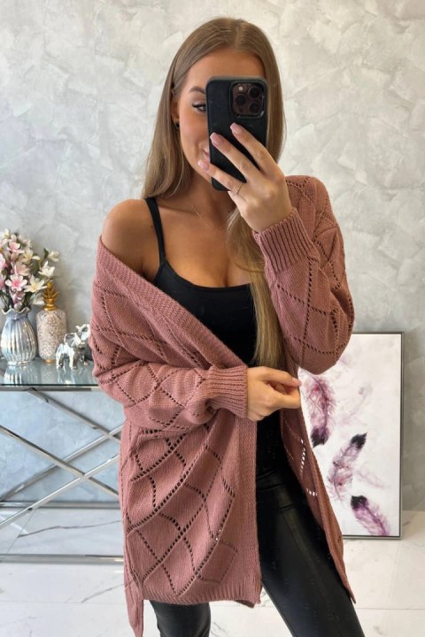 Sweter z geometrycznym wzorem ciemny różowy Sweter z geometrycznym wzorem ciemny różowy
