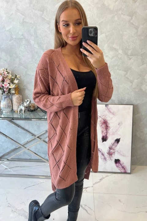 Sweter z geometrycznym wzorem ciemny różowy Sweter z geometrycznym wzorem ciemny różowy