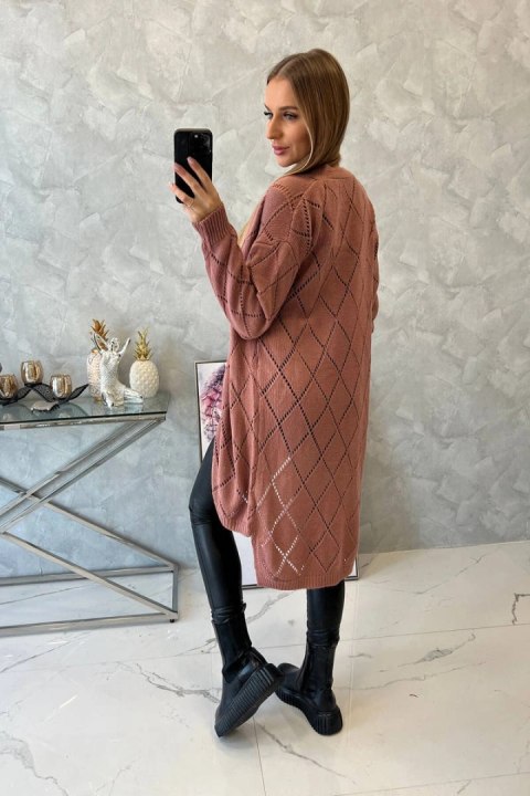 Sweter z geometrycznym wzorem ciemny różowy Sweter z geometrycznym wzorem ciemny różowy