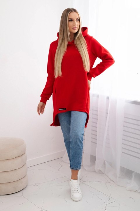 Bluza ocieplana z dłuższym tyłem czerwona Bluza ocieplana z dłuższym tyłem czerwona